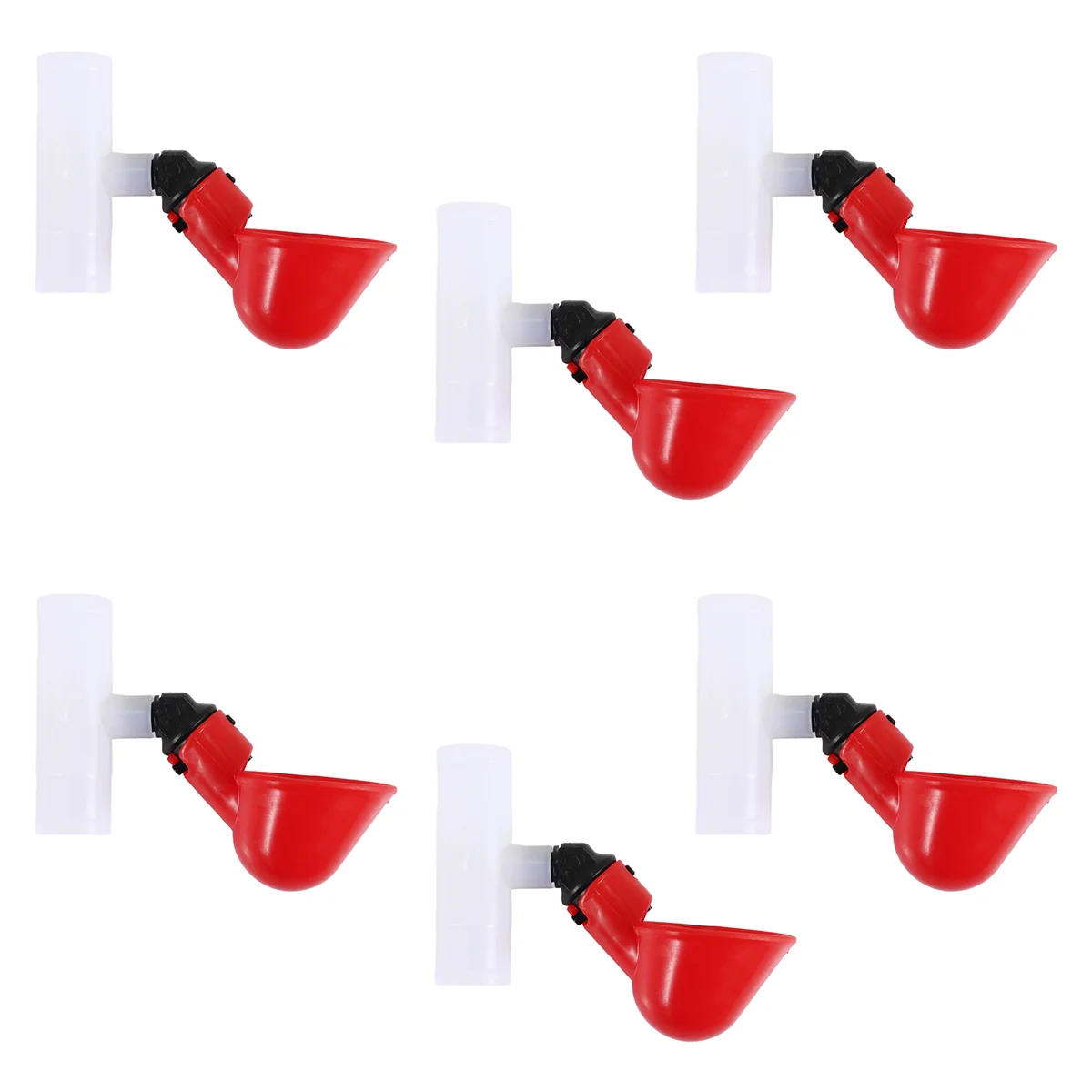 AT77 Chicken Waterer Cups, Chicken Waterer Feeder Tee Fittings, Automatic Chicken Waterer for Chicken Ducks Quail 6Pcs