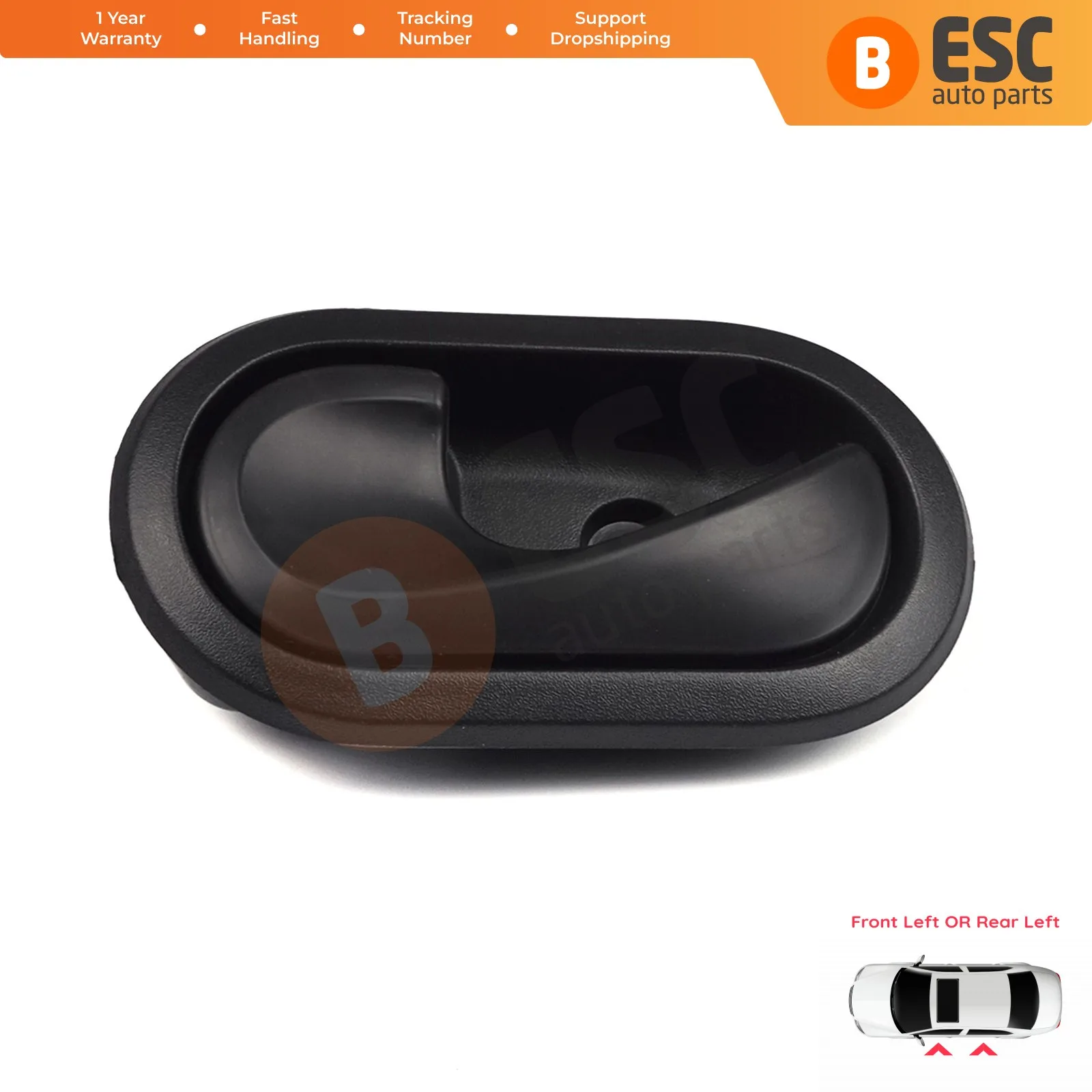 

ESC Auto Parts EDP601 Interior Door Handle Black For Dacia Front OR Rear Left Doors Fast Shipment Free Shipment Ship From Turkey