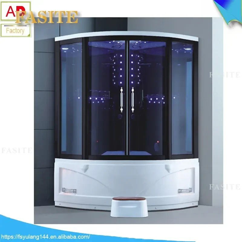 For Small Apartment Fan Shaped Steam Bathtub Luxury Intelligent Mobile Computer Steam Integral Shower Room Sauna Machine