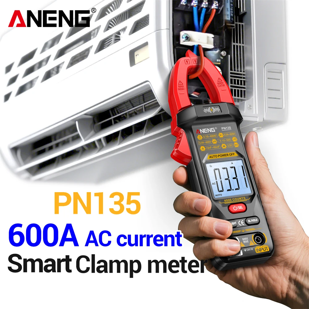 

Smart Digital Multimeter Clamp Meter AC/DC Voltage Professional Electrician Non-contact Current Diode Detection Tool ANENG PN135
