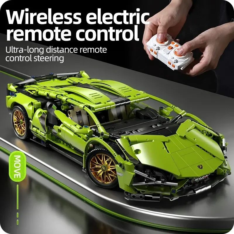 

1280Pc Racing Supercar Building Blocks Model Technical Mechanical Speed Vehicle Assembly Puzzle Toy for Adults Kids Gift