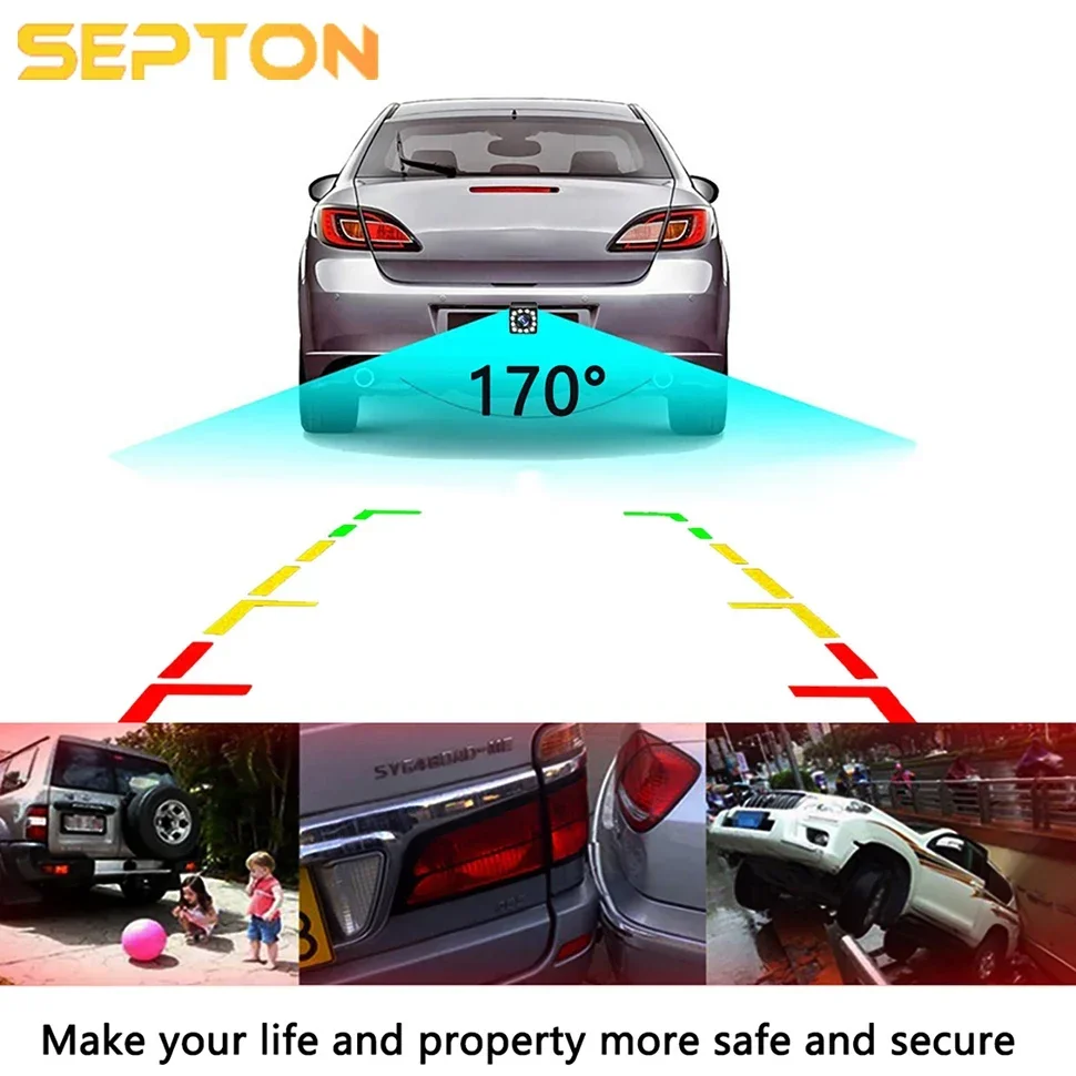 4LED/8LED/12LED 12V Wide Angle Car Rearview Camera Vehicle Backup Reverse Camera Night Vision Parking Camera Waterproof