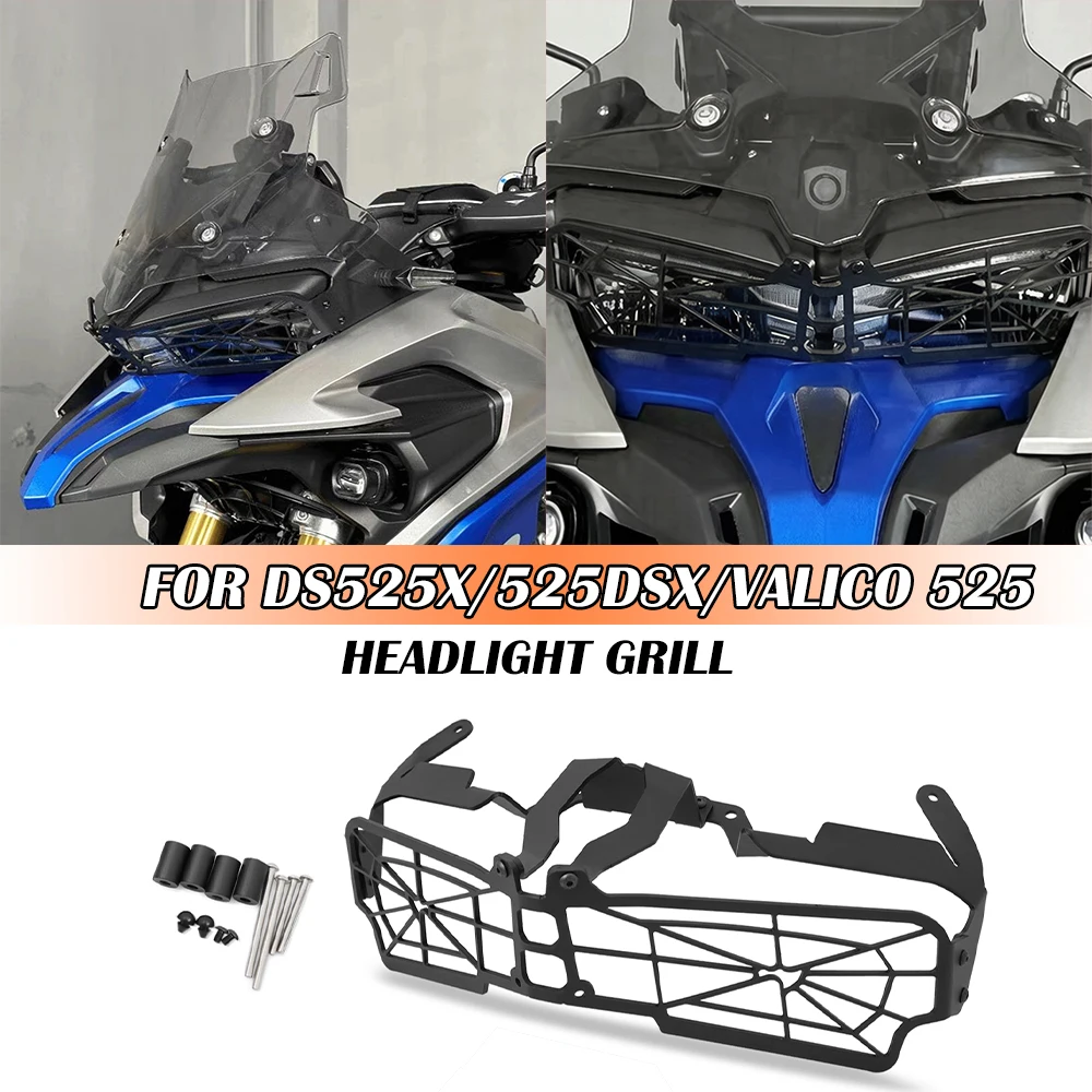 

For Valico 625 525 DSX VOGE DS625X DS525X 525DSX 625DSX 2023-2025 Headlight Shield Guard Protector Headlamp Mesh Grille Cover