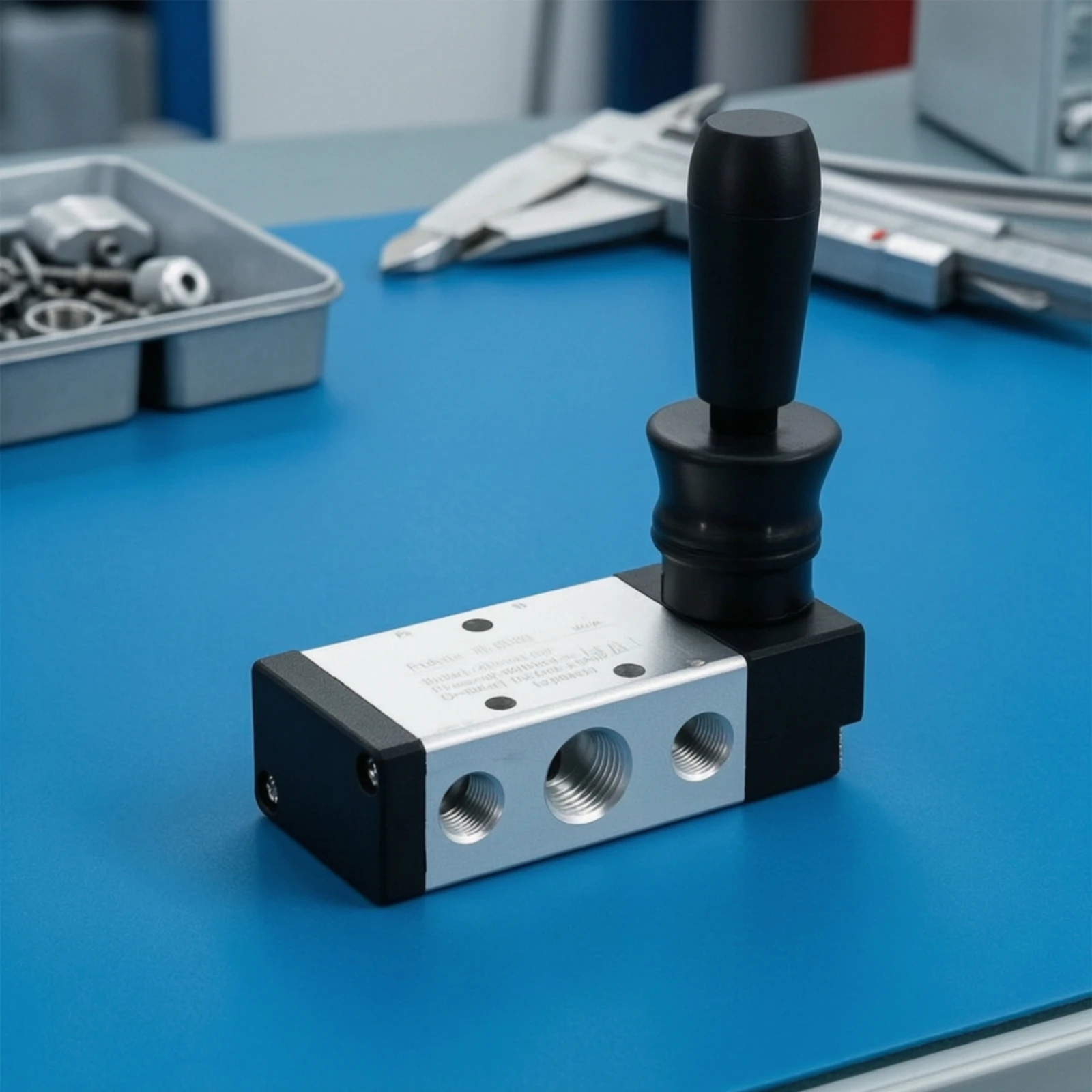 Hand Lever Valve Compact Manual Pneumatic Valve for Technicians, Cylinder Control, Workshop Automation