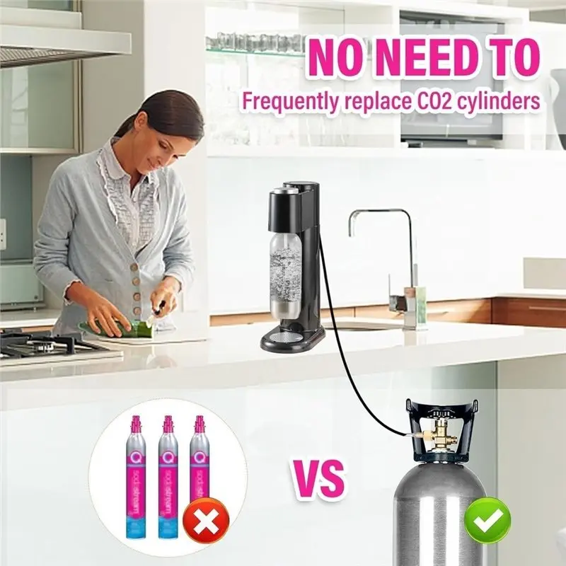 Y50A-Quick Connect For Terra DUO Art Soda Water Maker External CO2 Bottle Adapter Hose Kit W21.8