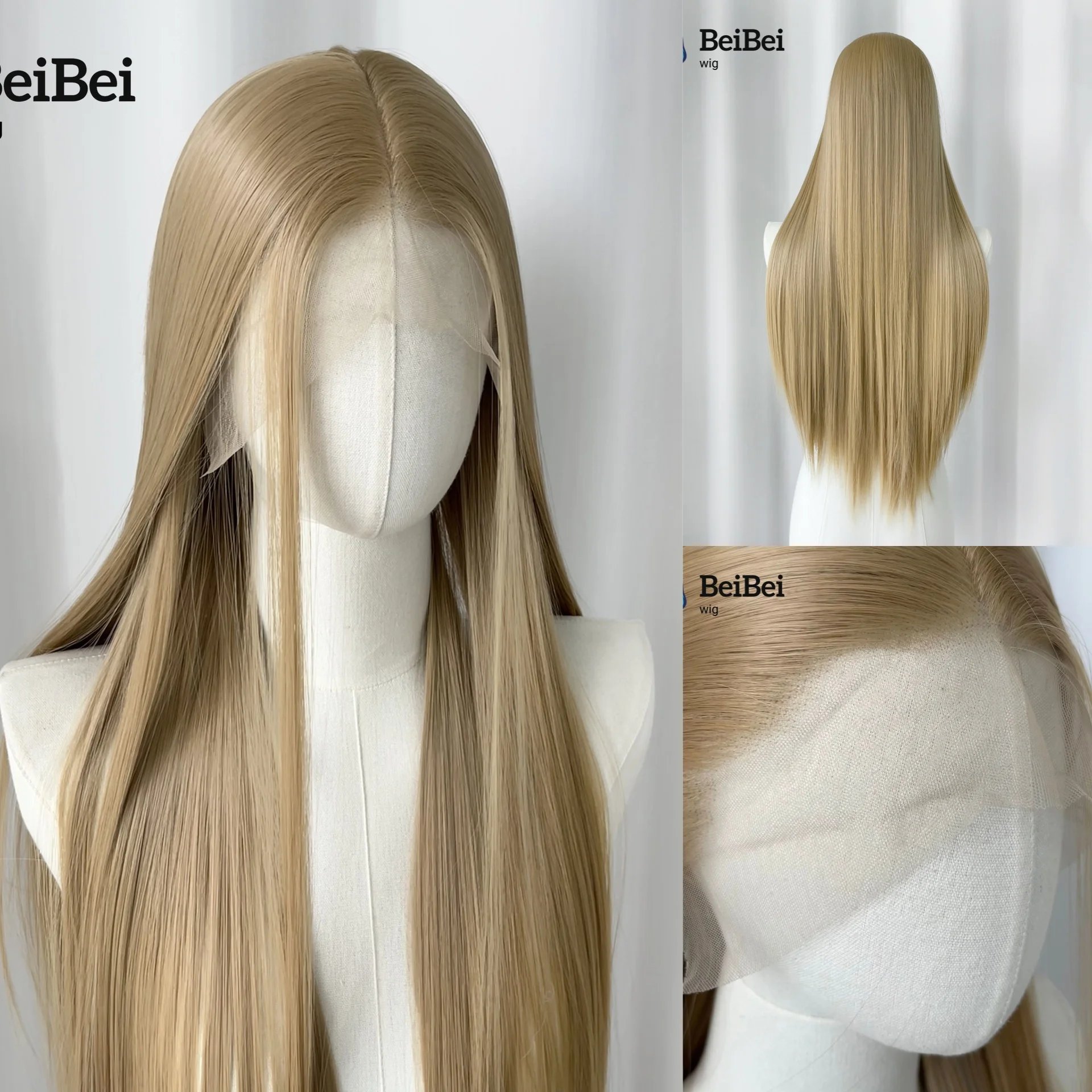 

Пепельно-русый парик с кружевной передней частью, 24 дюйма, предварительно проработанный, без клея, термостойкий, синтетический, для женщин, с естественной линией роста волос