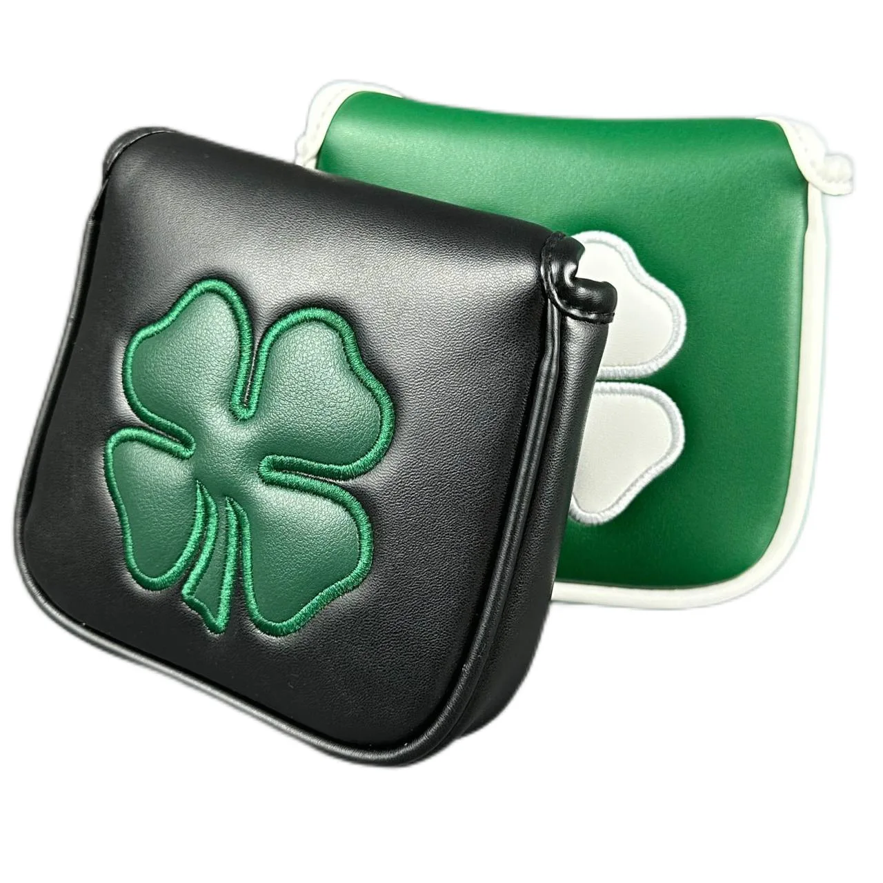 غطاء مضرب مربع مخطط من شامروك - غطاء رأس نادي الجولف بإغلاق مغناطيسي للرجال والنساء