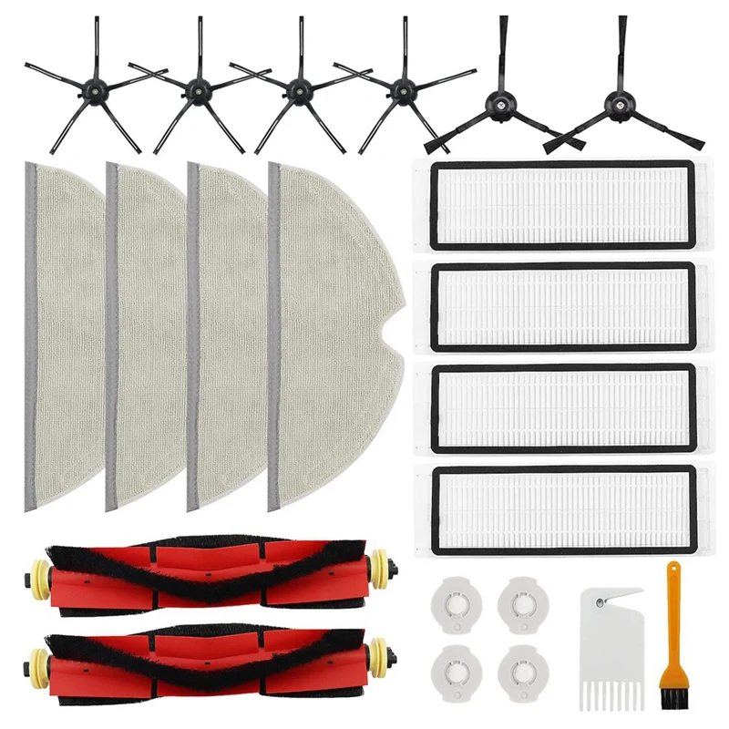 22 PCS Accessories For Roborock S6 Pure,S6, E4,S4 Max, S6 Maxv,S5, S5 Max, S4, E20 E25 E35 S50 Xiaomi Mijia Vacuum