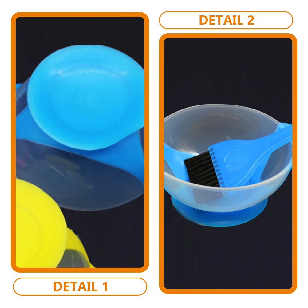 1Set Hair Dye Brush and Bowl Set Thickened Plastic Mixing Bowl Flexible Bristles Easy Clean Hair Coloring Tool Kit for Salon Spa - Image 5