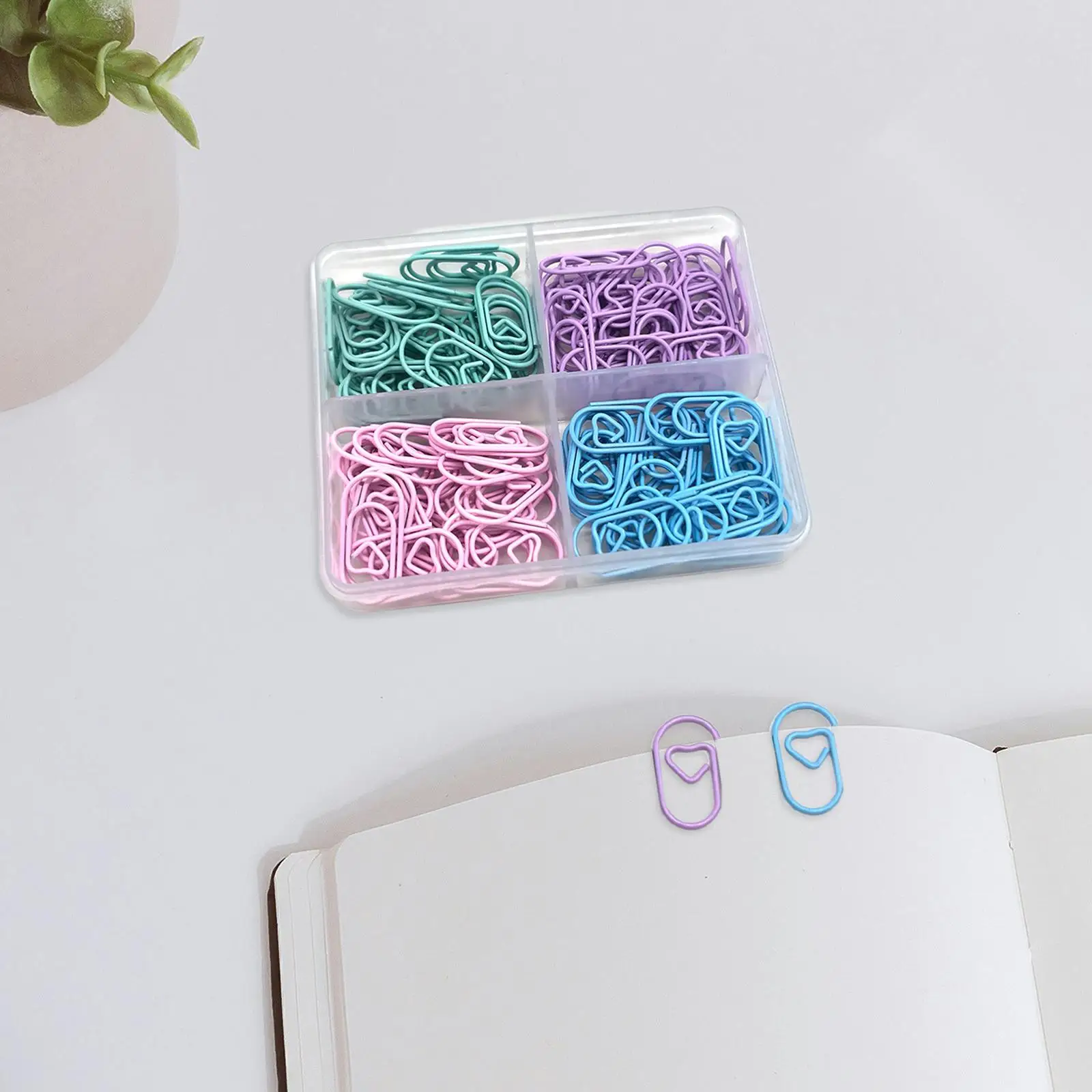 120Pcs Paper Clips Small,Bookmark Paper Clips Clamp Colored Paperclips Heart Decorative for Document Notepad DIY Card Making