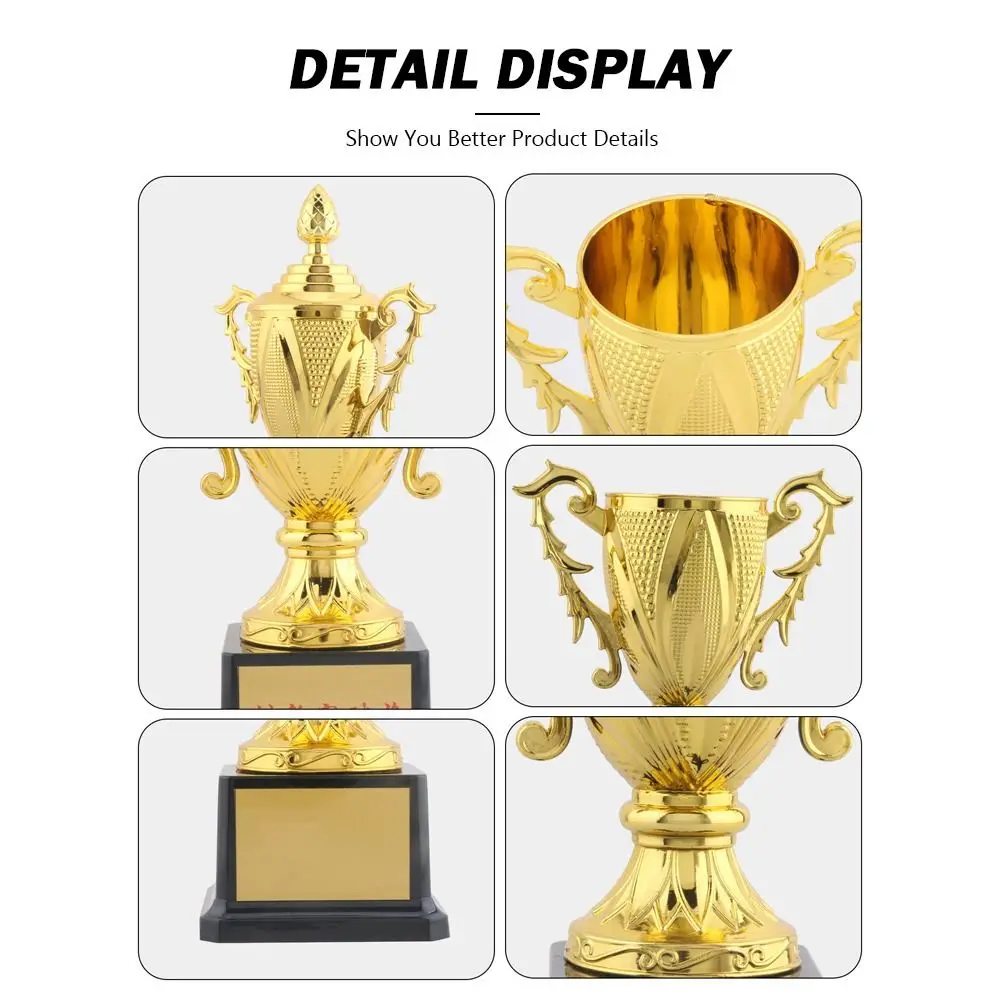 Gold Color Metal Trophy Large Size Customizable Design Competition Trophy Plastic Model Champion Trophy Primary School