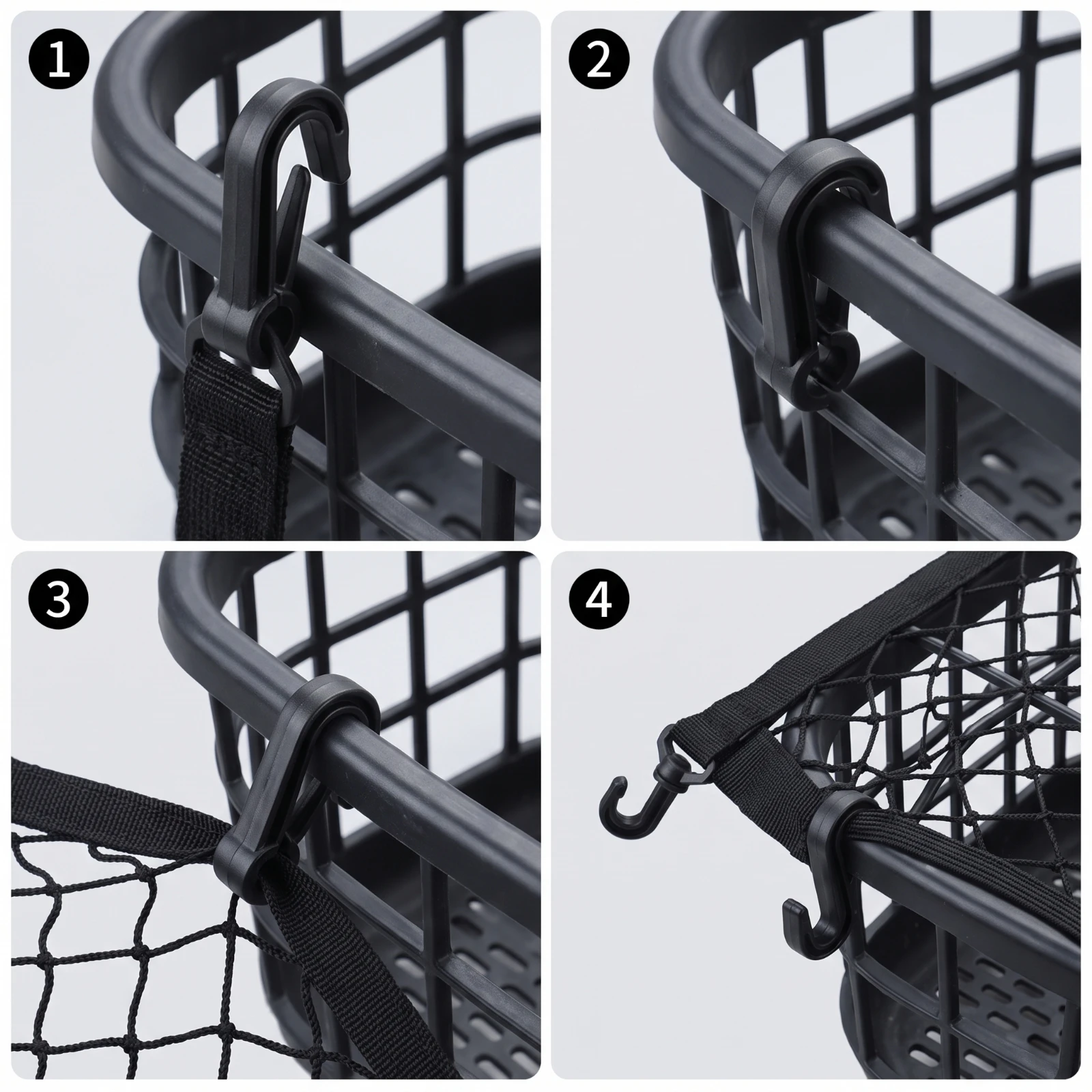 Basket Cover Net Stretch Elastic Cargo Net Versatile Slim-Fit for Commuters, Electric Bike, Daily Rides