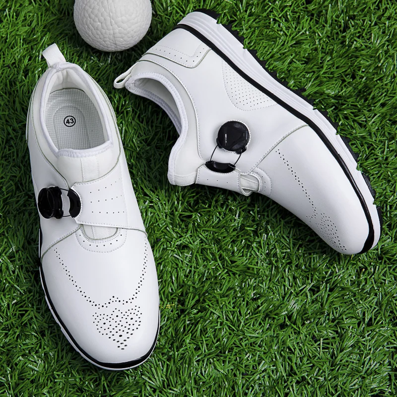 Men's Fashion Golf Shoes Walking Shoes Waterproof Leather Golfer Sports Shoes Non-Slip Leather Sports Outdoor Sneakers