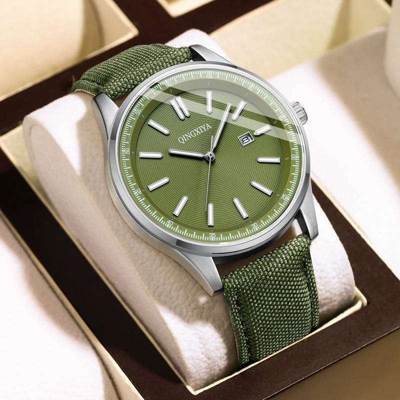 QINGXIYA Luxury Man Wristwatch Waterproof Luminous Date Leather Watch For Men Sports Quartz Men\'s Watches Male Clock Reloj