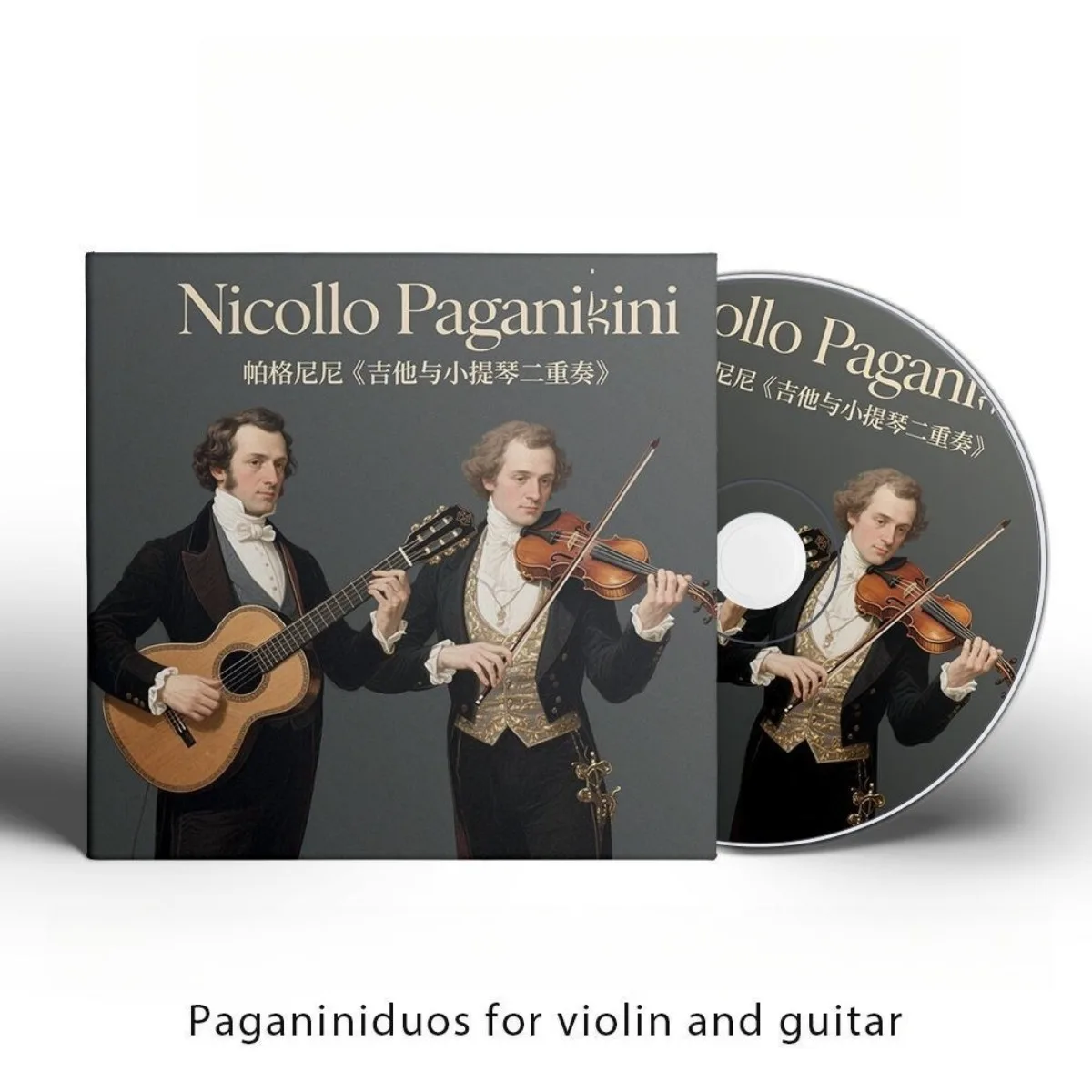 

Niccolò Paganini Duos for Violin and Guitar Classical Instrumental Music CD, Iconic Romantic Chamber Music Physical Disc Only CD