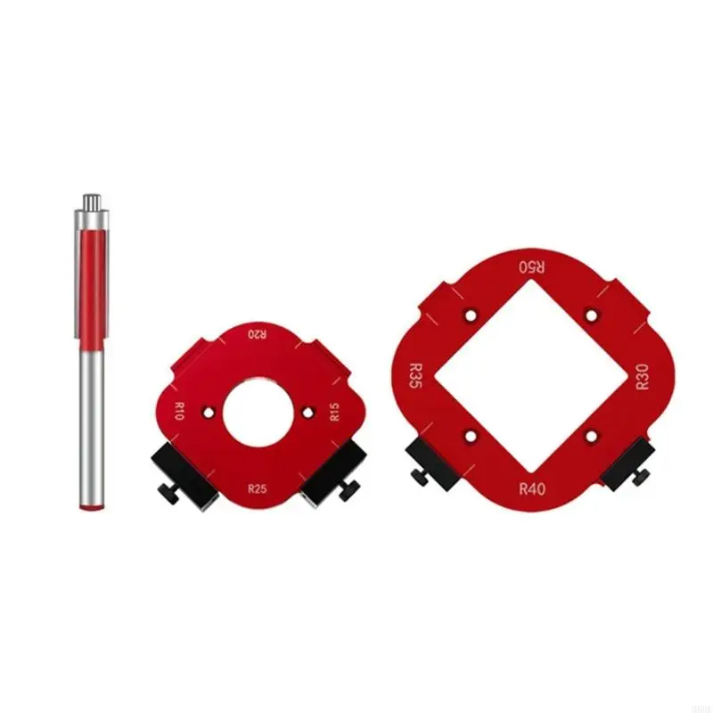RADIUS JIGS 라우터 템플릿, 목공 반원 위치 알루미늄 코너 반경 Quick-Jigs Router Bit Templates M68E