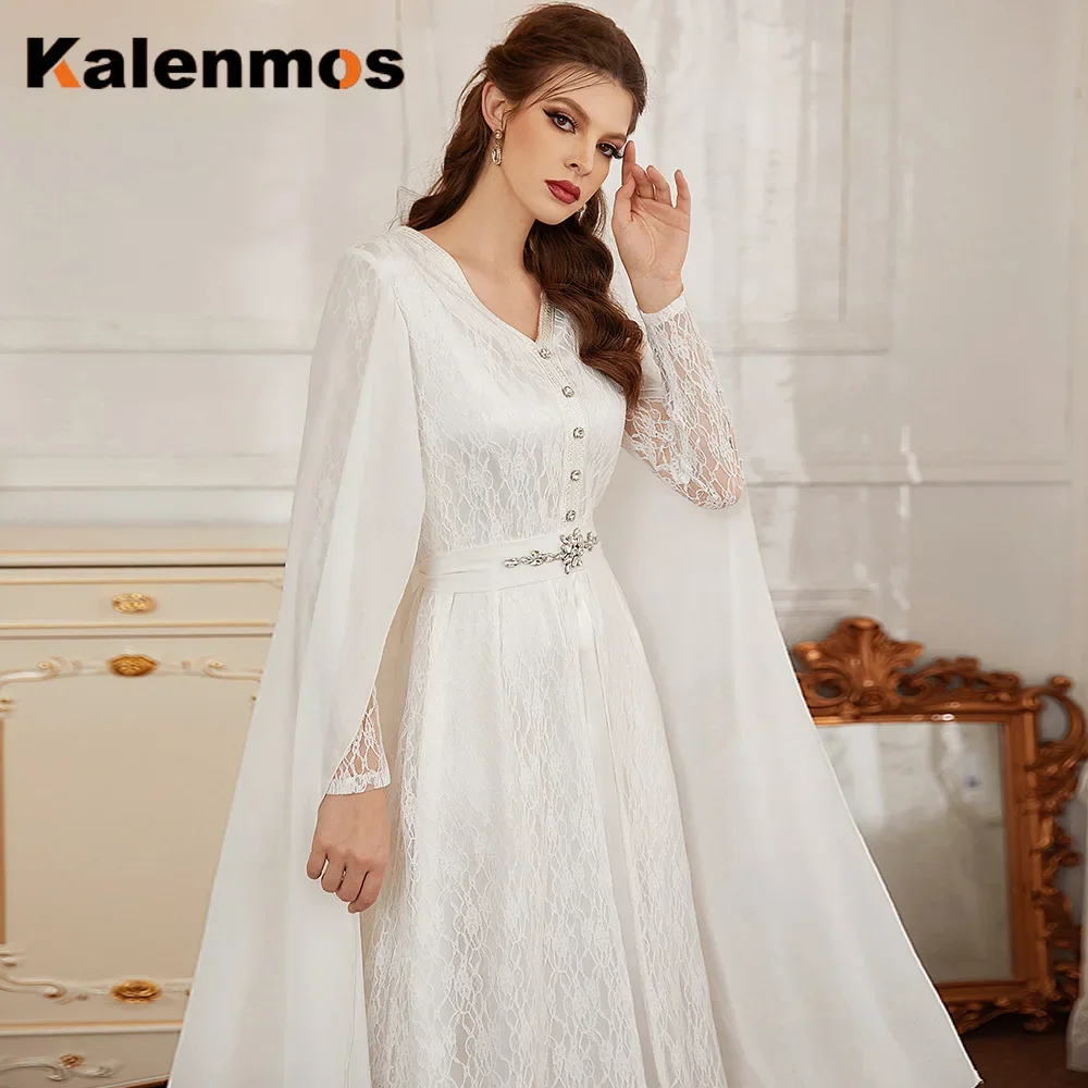 Abito musulmano festa di nozze bianco Eid Mubarak Abaya turchia Kimono Cardigan Hijab Islam Abayas donne Robe Ete Dubai caftano Mujer