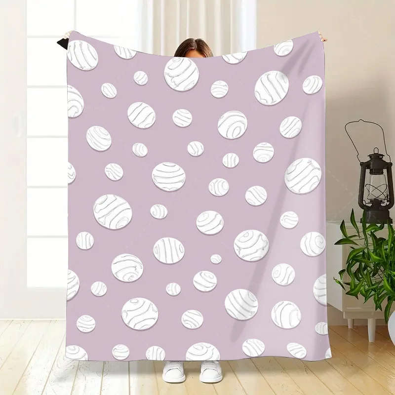 아늑한 거실 장식을위한 1pc 플란넬 담요 현대 대리석 도트 인쇄 던지기 담요