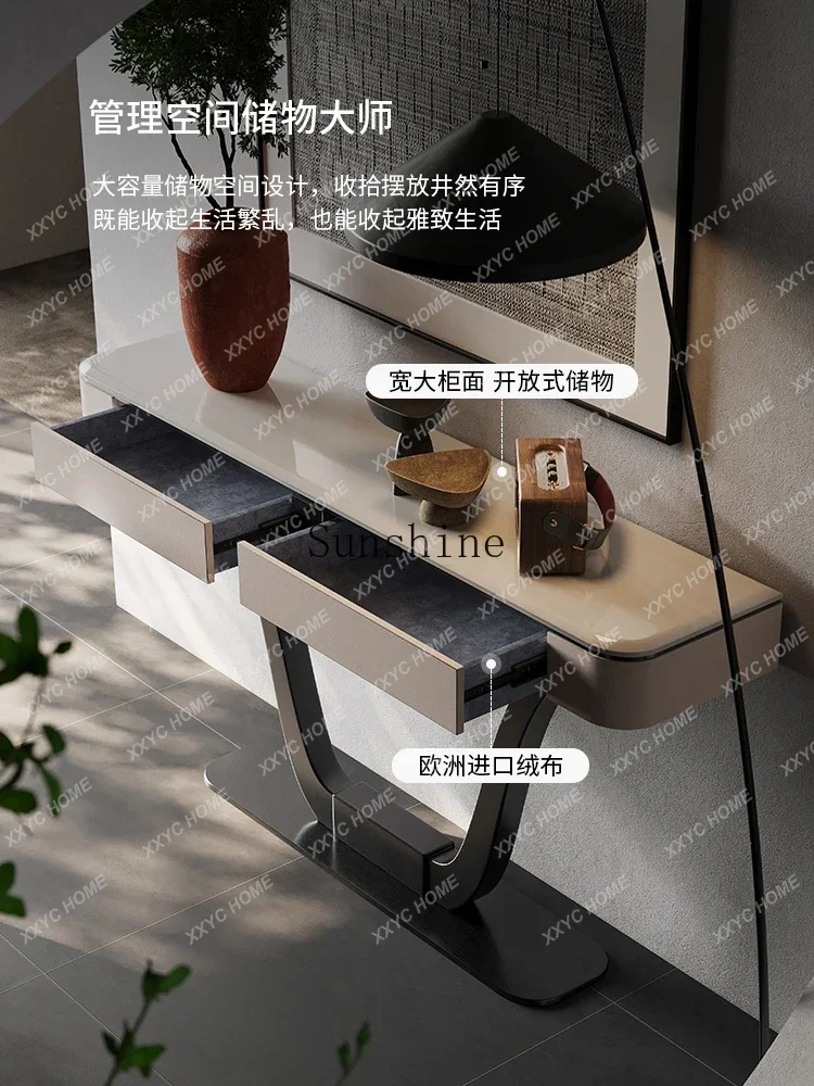 Natural luxury stone modern simple light luxury high-end living room entrance front entrance view platform  FT