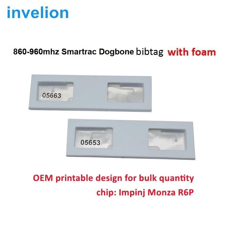 Invelion 860-960MHz uhf smartrac DogBone rfid label Impinj Monza R6P chip for sports timing race disposable adhesive sticker