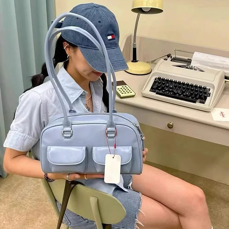 

Vintage Women's PU Handbag with Shoulder Strap Large Capacity Commuter Tote Bag Storage Bags and Versatile Shoulder Bag