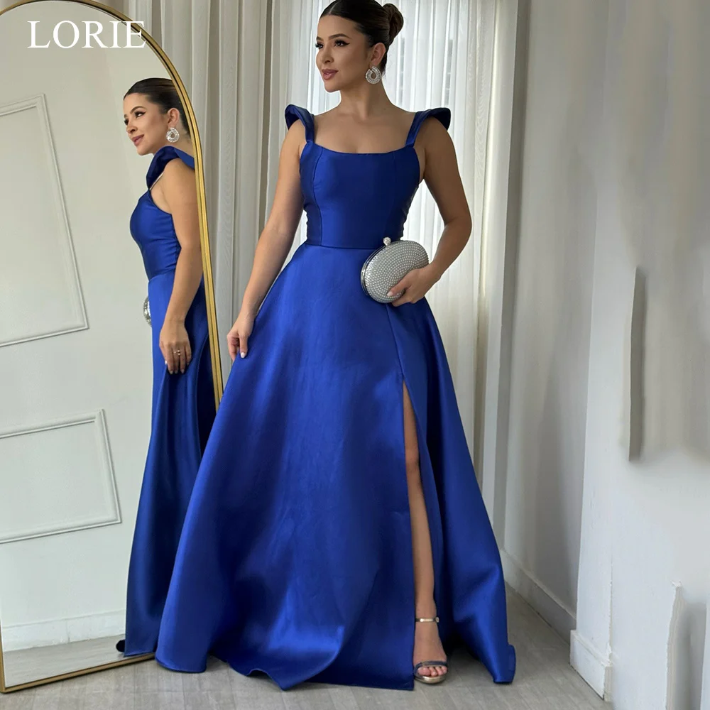 

LORIE Elegant Party Dresses Sexy Blackless Lace-Up Sleeveless Evening Prom Dress Side Slit A-Line Prom Gown Customized