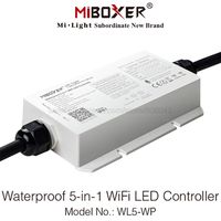 MiBoxer WL5-WP IP67 Waterproof 5 in 1 2.4G WiFi LED Controller DC12-36V 20A for Single Color Dual White RGB RGBW RGBCCT Strip