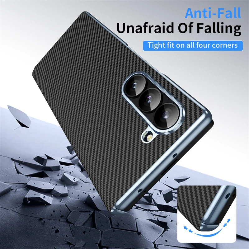 

Carbon fibre Anti-Fall Phone Case For Samsung Galaxy Z Fold 3 6 4 5 zfold4 zfold5 zfold6 zfold3 Cartoon Cover Funda