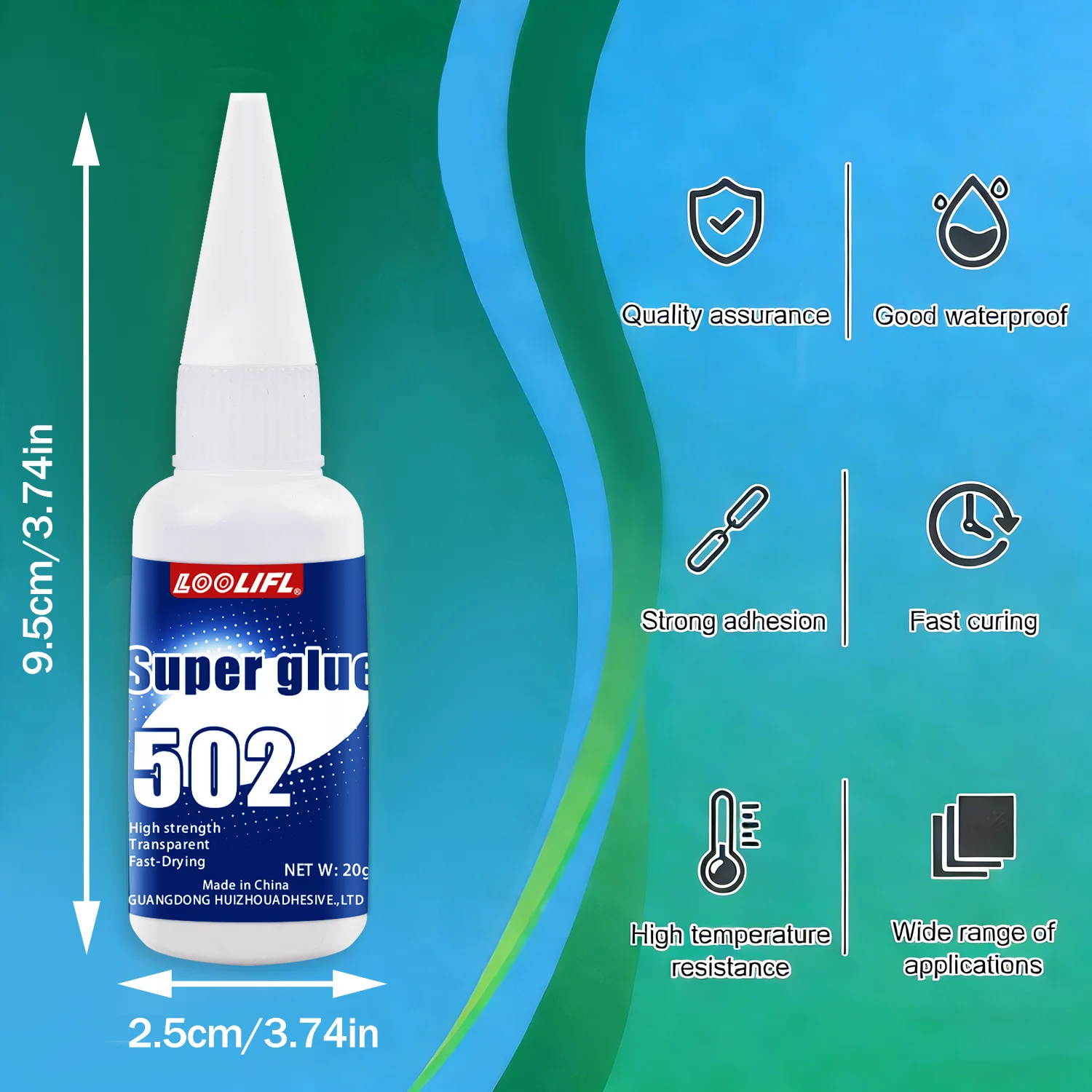 Super Glue. Waterproof Glue Epoxy Glue 502 Glue Is Suitable for DIY of Toys Such as Jewelry, Metal, Plastic and Leather.