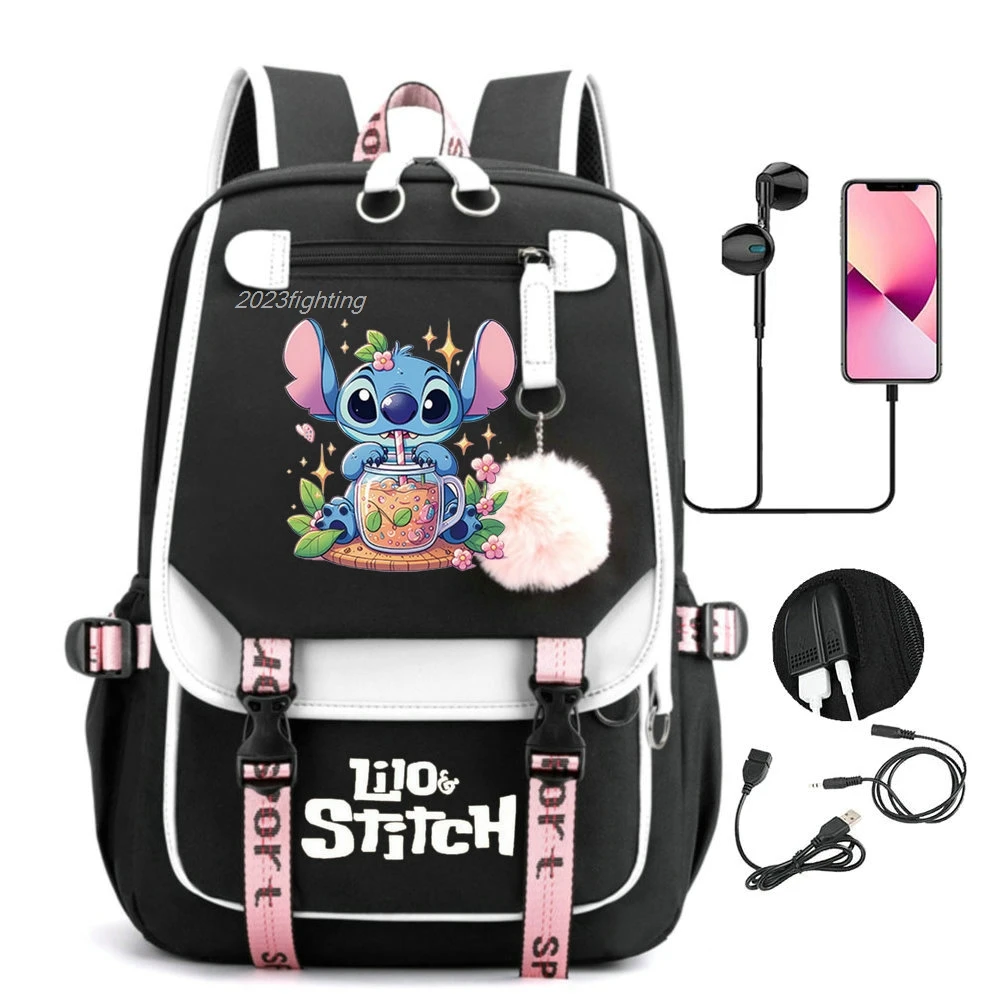 

Lilo&Stitch Backpacks Cartoon Printed Mochila Rucksack Boys Girls School Bag Students Bookbag Teens Women Mochila Escolar