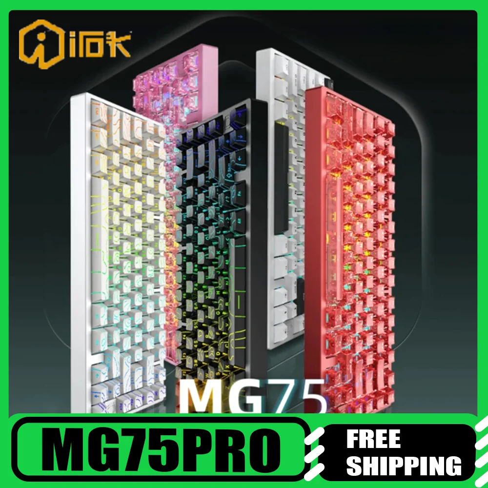 

IROK MG75 PRO Клавиатура с магнитной осью, алюминий, ЧПУ, 0,005 мм, прокладка, структура RGB, горячая замена, игра 8K, скорость запутывания, быстрый триггер, проводной