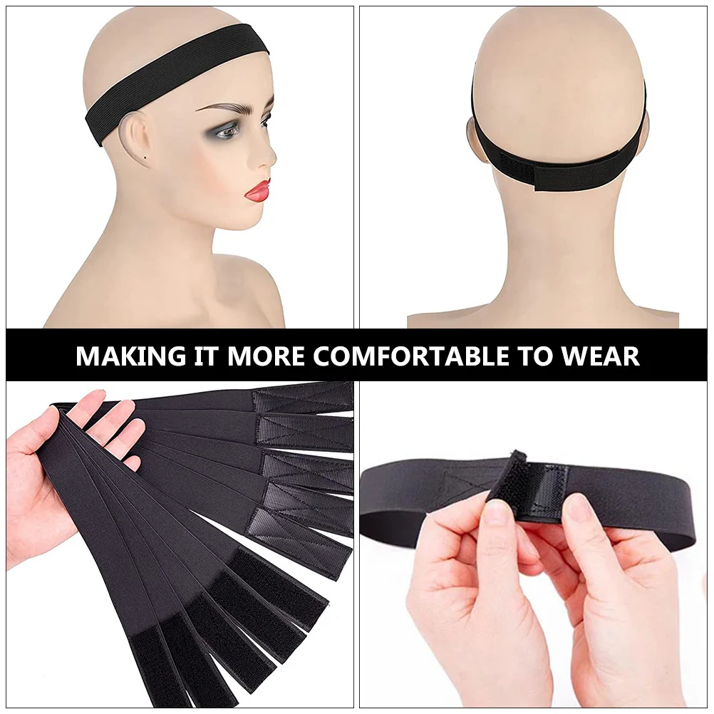 3 قطع من أغطية الرأس المرنة ذات الشريط الثابت باللون الأسود القابلة للتنفس والمتينة وغير القابلة للانزلاق وخفيفة الوزن للنساء #1