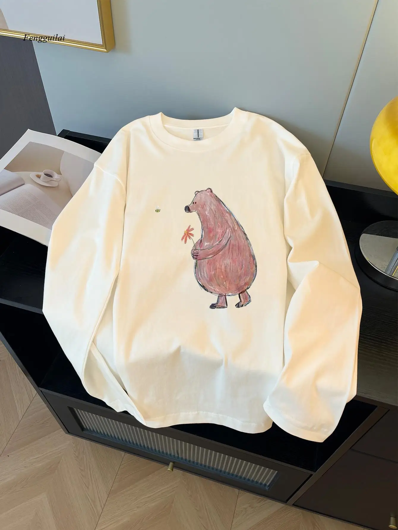 

Heavyweight Long Sleeve T-Shirt - Deep Green Funny Graphic Tee, Soft Everyday Casual Shirt for Autumn/Winter, Machine Washable
