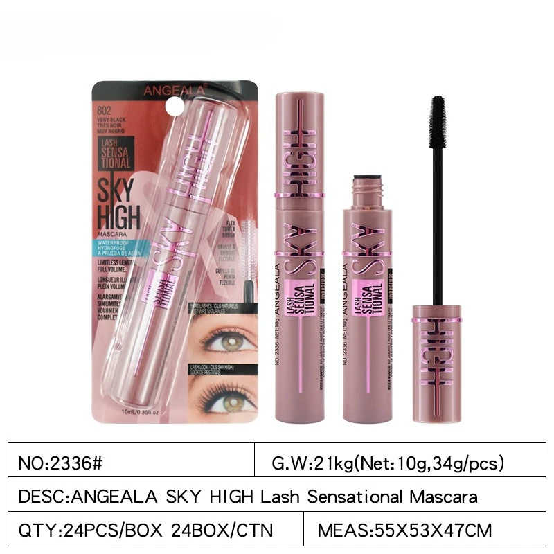 Mascara imperméable, volumisant, allongeant, bouclé, résistant aux taches, tenue toute la journée, sans flocons, pour un aspect naturel et dramatique des cils
