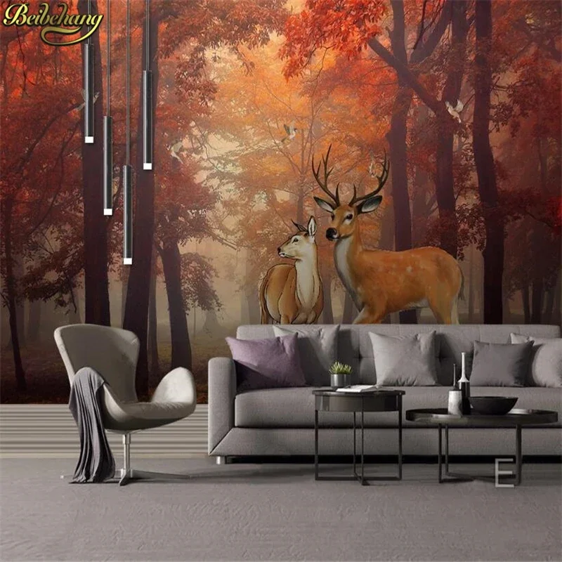 Custom Alce casal 3D Photo Wallpaper TV Background Mural Bedroom living room decoration 3D mural Wall Paper stickers