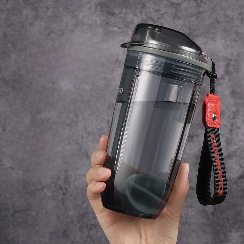 Shaking Cup Fitness Sports Water Bottle Portable Milkshake Coffee Stirring Protein Powder Mixing Cup Unisex Plastic Water Cup