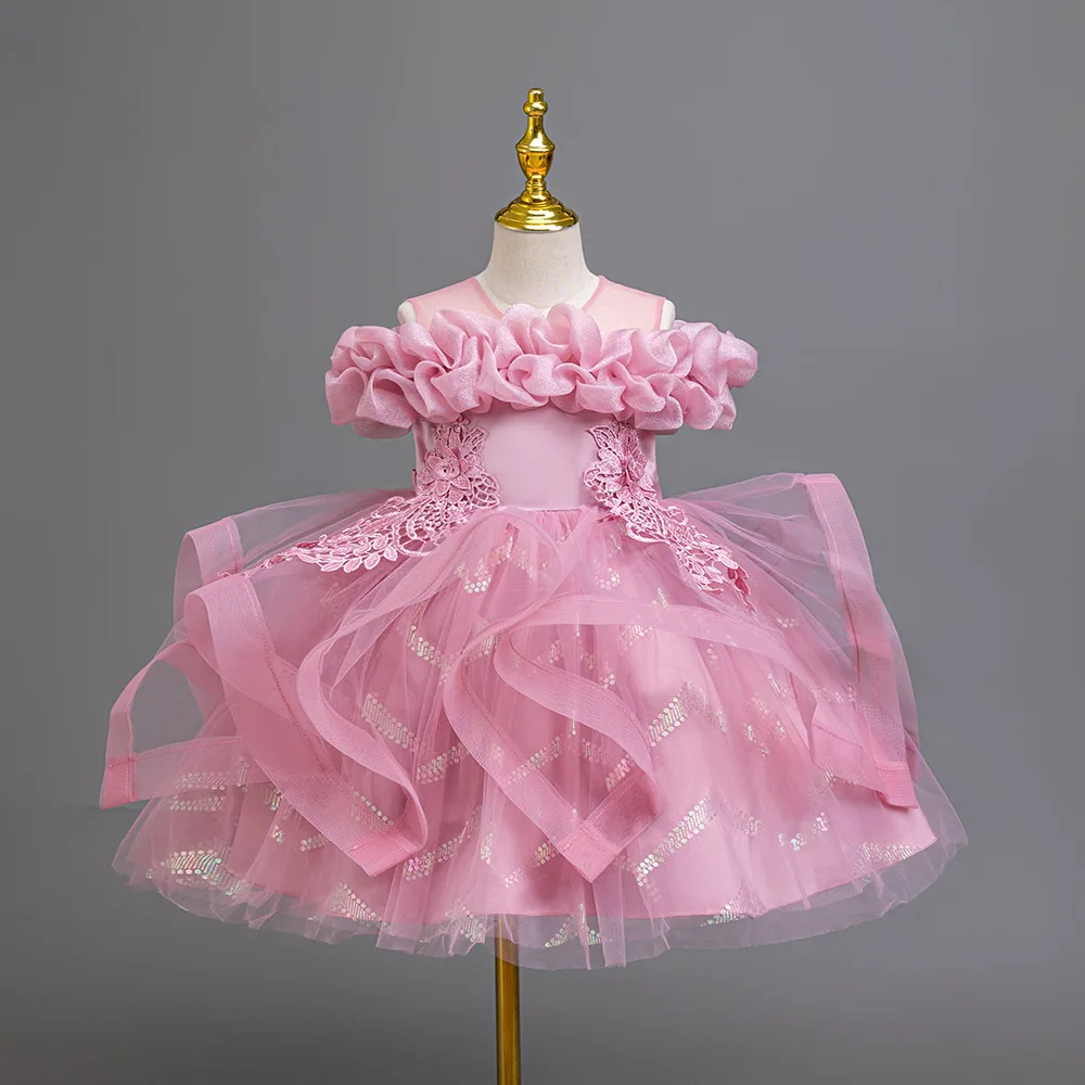 

Новое элегантное праздничное платье для девочек, праздничные платья принцессы для маленьких девочек, пышная модная детская одежда для девочек