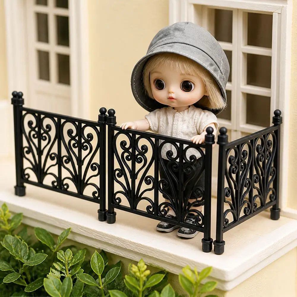 Plastic Miniature Railing Ornate Scrollwork Iron Look Miniature Fence Model Lightweight Carved Pattern