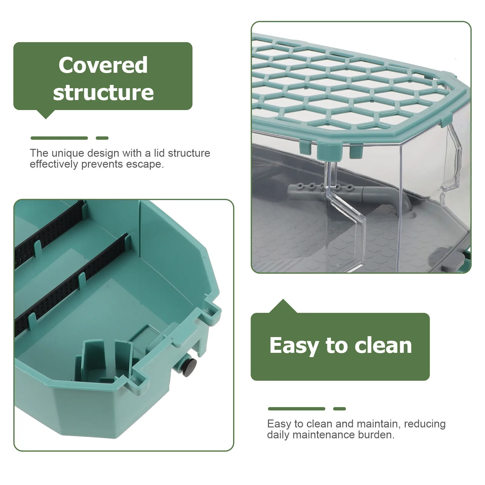 Ecological Turtle Tank Plastic Terrarium With Basking Platform Escape Proof Lid Small Aquarium For Turtles Pet