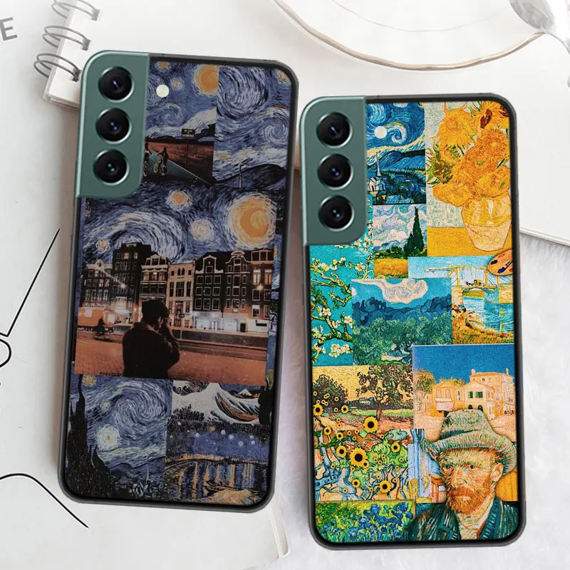 Van Gogh Oil Painting Art Etui na telefon do Samsung S8 Galaxy Note 20 Ultra 10 Lite 9 8 M12 M21 M30S M31 M32 M51 M52 J8 J6 J4 Plus