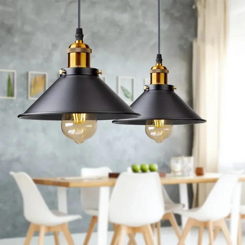 Vintage Pendant Lamps Loft Suspension Chandeliers Light E27 Retro Hanging Lustre Iron Lampshade for Kitchen Dining Home Decor