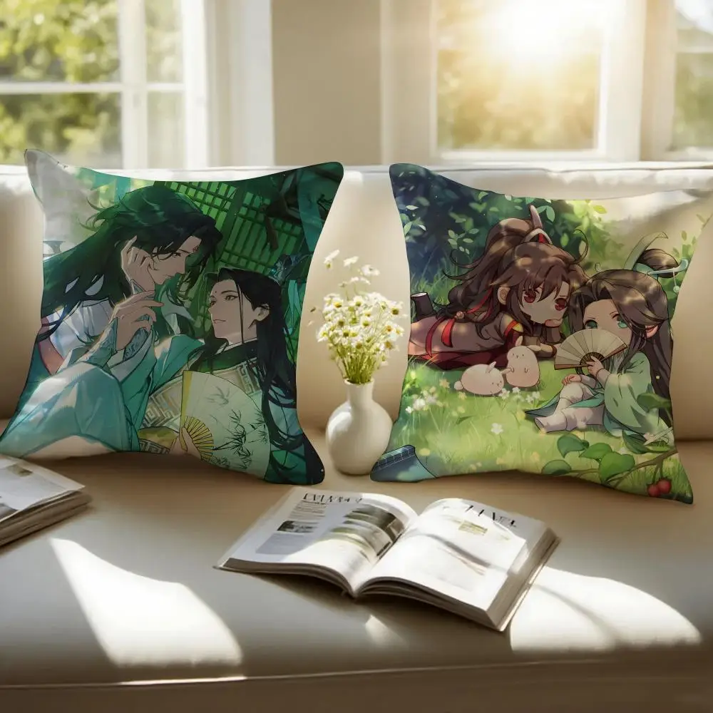 Cult Novel Scum Villain's Self-Saving System Cushion Cover Pillowcase Anti-dustmite Invisible Zipper Short Plush Sofa Cushion