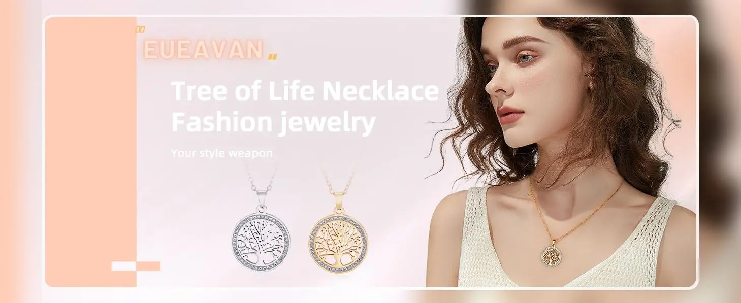 Trendy Edelstahl Strass Baum des Lebens Anhänger Halskette Für Frauen Charme Sommer Schlüsselbein Kette Schmuck Colgantes Cadena – Detail 1