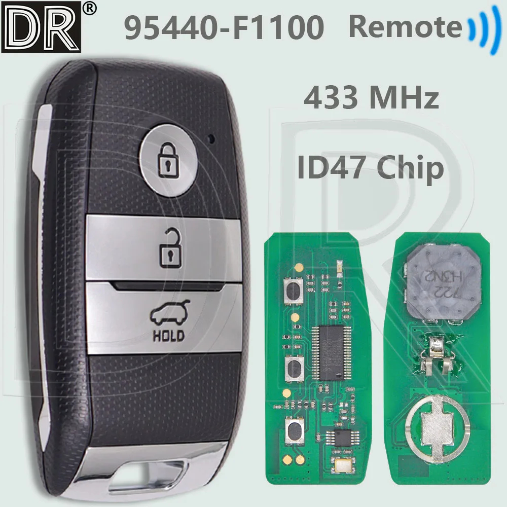 

DR 95440-F1100 ID47Chip 433MHz Keyless Go TOY40 Keyless Go Car Remote Control Key For KIA Sportage 2018 2019 2020