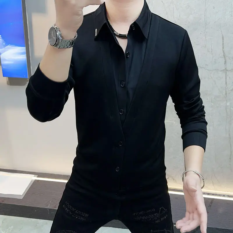 

Bla Hoodie Men's Non-mainstr Faion Splicing Base irt Artistic Sle T-irt Small irt ular Internet Celebri T...