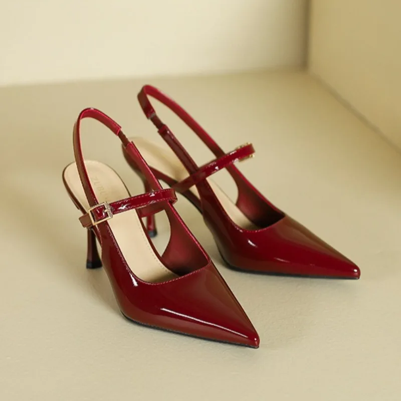 

2026 New Women's Shoes Elegant French High Heeled Sandals for Woman Luxury Banquet Wedding Shoes Designer Shoes Sandalias Mujer