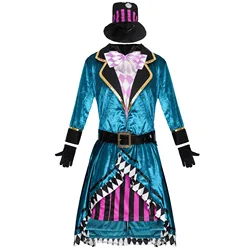 Adult Women Miss Mad Hatter Fancy Dress Halloween Gothic Deluxe Ladies Cosplay Fancy Dress with Hat Sui