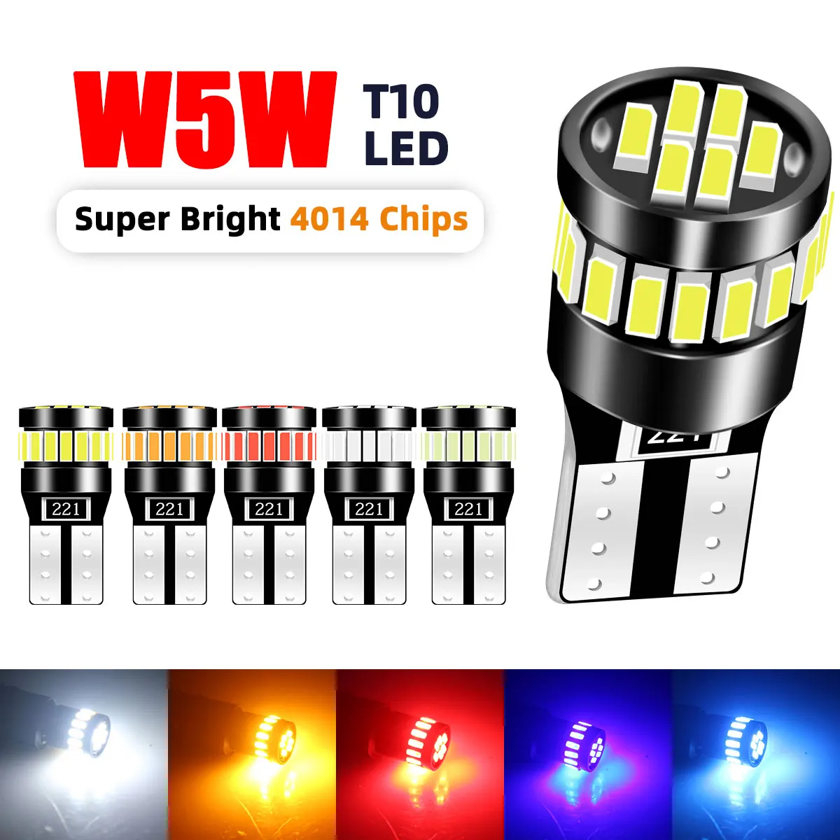 2Pcs W5W T10 LED Bulbs 194 168 24SMD Canbus No Error Car Interior Instrument Lights LED Reading Lamp Rear License Plate Light