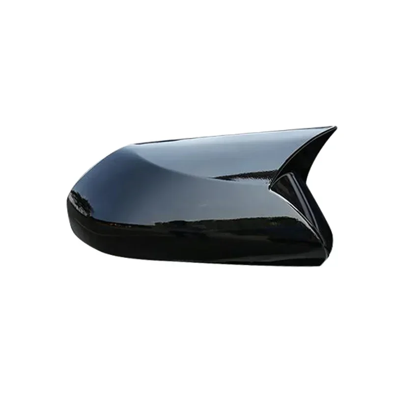 الشائكة الرؤية الخلفية الجانب مرآة يغطي غطاء لتويوتا كامري 2018 2019 2020 2021 ألياف الكربون لمعان أسود غطاء مرآة جانبية للسيارة #6