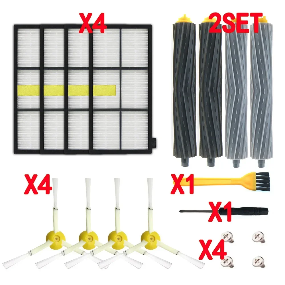 Accesorios para Robot de barrido, filtros HEPA para IRobot Roomba 880 860 870 871 980 990, Kit de cepillos de repuesto de piezas de reposición